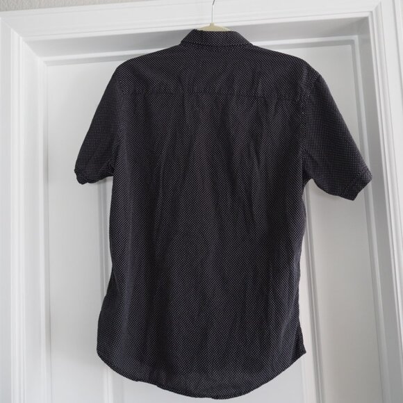 James Campbell Black and White Polka Dot Casual Button-up Collard Shirt Sz M - Picture 6 of 11